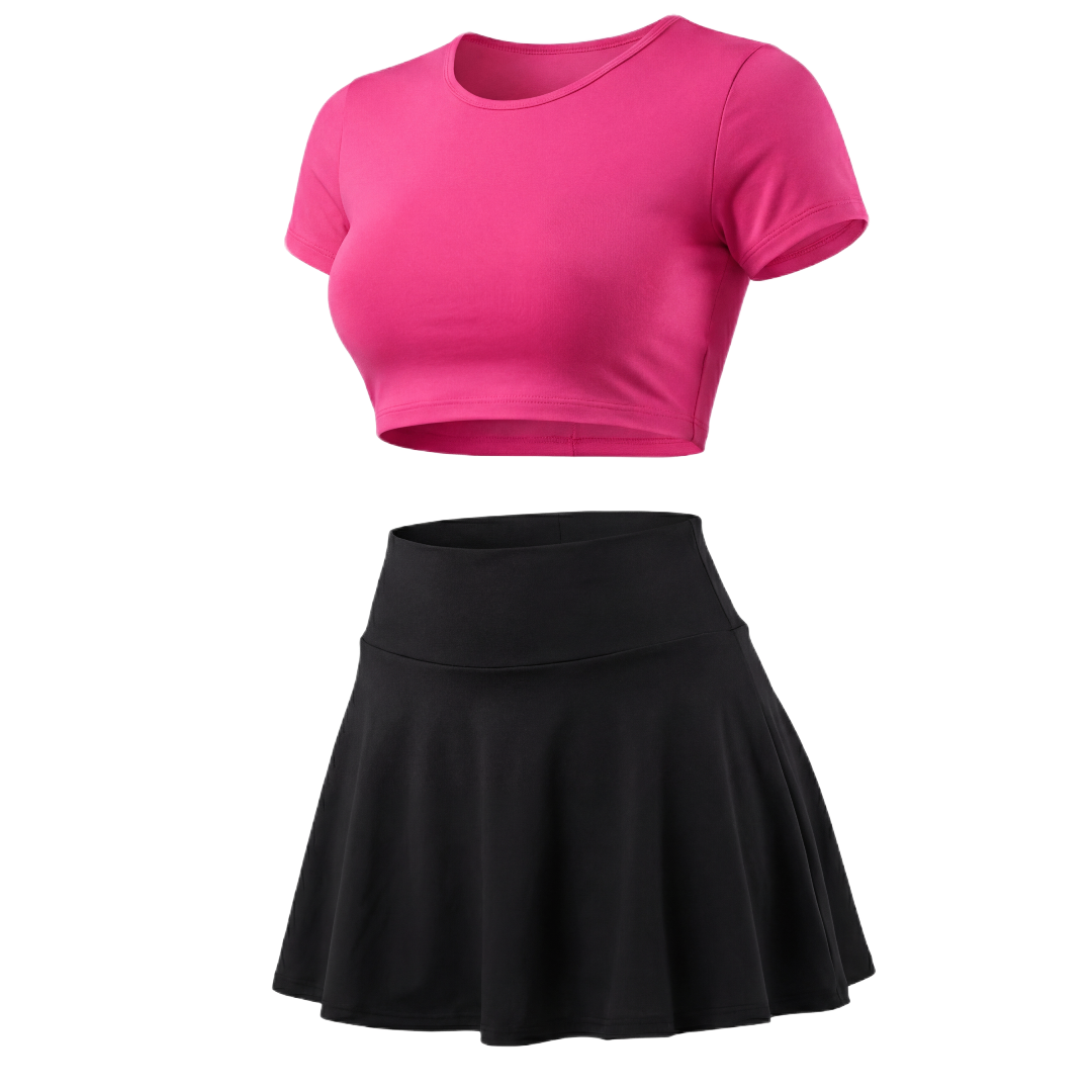 Conjunto Falda SH & TOP LILA T.UN