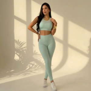 LEGGINS Y TOP VERDE MENTA TALLA XL.