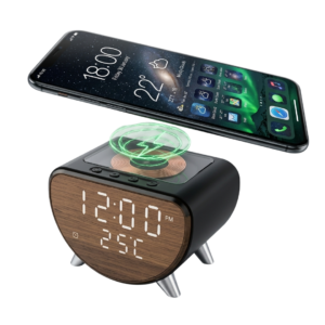 Reloj con cargador inalámbrico parlante